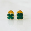 Clover Stud Earrings Green 0.9gr / 18K Gold