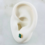 Clover Stud Earrings Green 0.9gr / 18K Gold