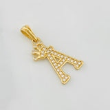 Dije Corona Letra A 1.3 g / 1 in Oro Amarillo 18K