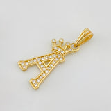Dije Corona Letra A 1.3 g / 1 in Oro Amarillo 18K