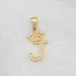 Dije Corona Letra J 1.4 g / 1 in Oro Amarillo 18K