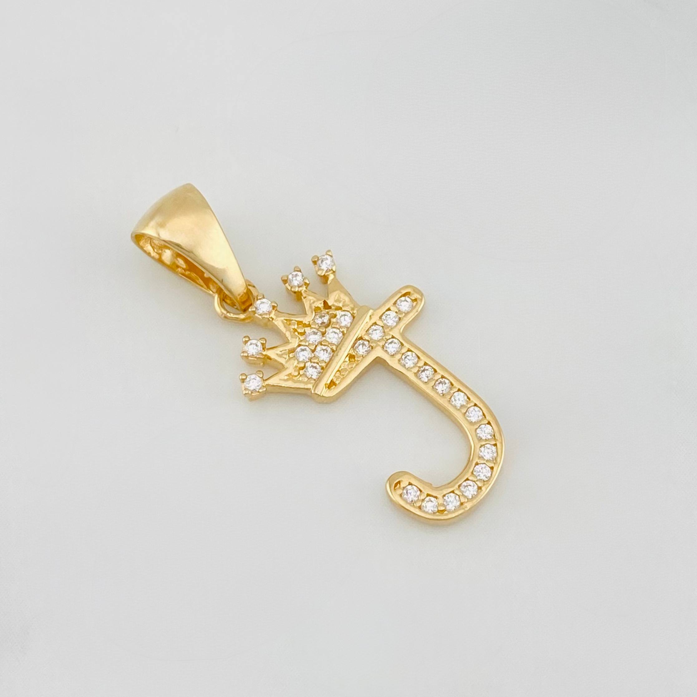 Dije Corona Letra J 1.4 g / 1 in Oro Amarillo 18K