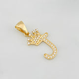 Dije Corona Letra J 1.4 g / 1 in Oro Amarillo 18K