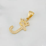 Dije Corona Letra J 1.4 g / 1 in Oro Amarillo 18K