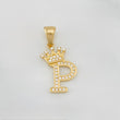 Pendant Crown Letter P 1.55 g / 1 in Yellow Gold 18K