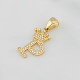 Pendant Crown Letter P 1.55 g / 1 in Yellow Gold 18K