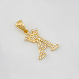 Dije Corona Letra A 1.6 g / 1 in Oro Amarillo 18K