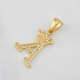 Dije Corona Letra A 1.6 g / 1 in Oro Amarillo 18K