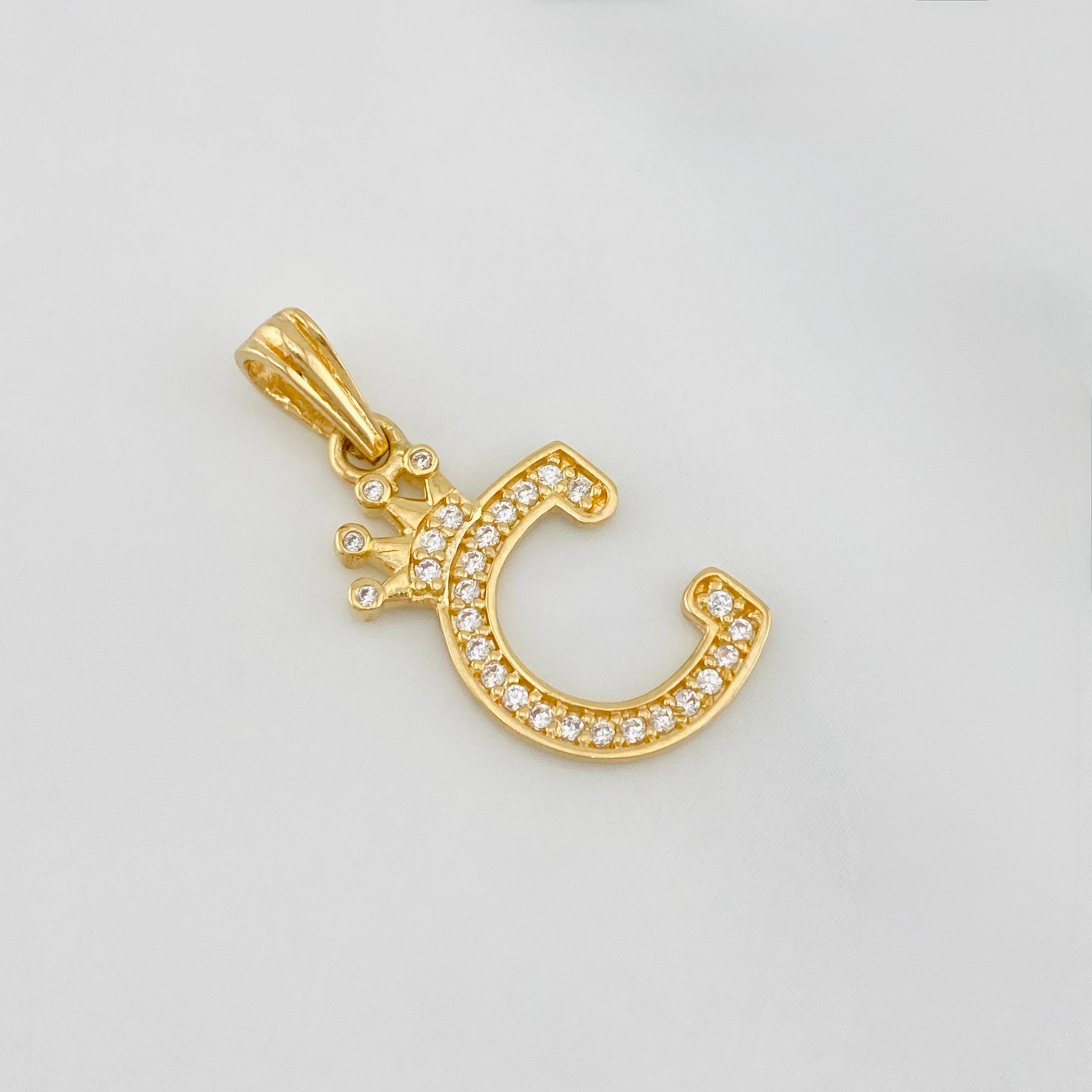 Dije Corona Letra C 1.3 g / 1 in Oro Amarillo 18K