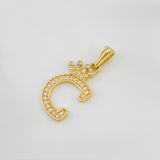 Dije Corona Letra C 1.3 g / 1 in Oro Amarillo 18K