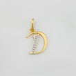 Dije Corona Letra D 0.8 g / 3/4 in Dos Oros Amarillo Blanco 18K