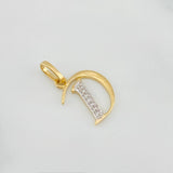 Dije Corona Letra D 0.8 g / 3/4 in Dos Oros Amarillo Blanco 18K