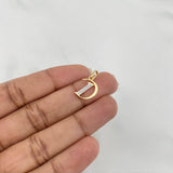 Dije Corona Letra D 0.8 g / 3/4 in Dos Oros Amarillo Blanco 18K