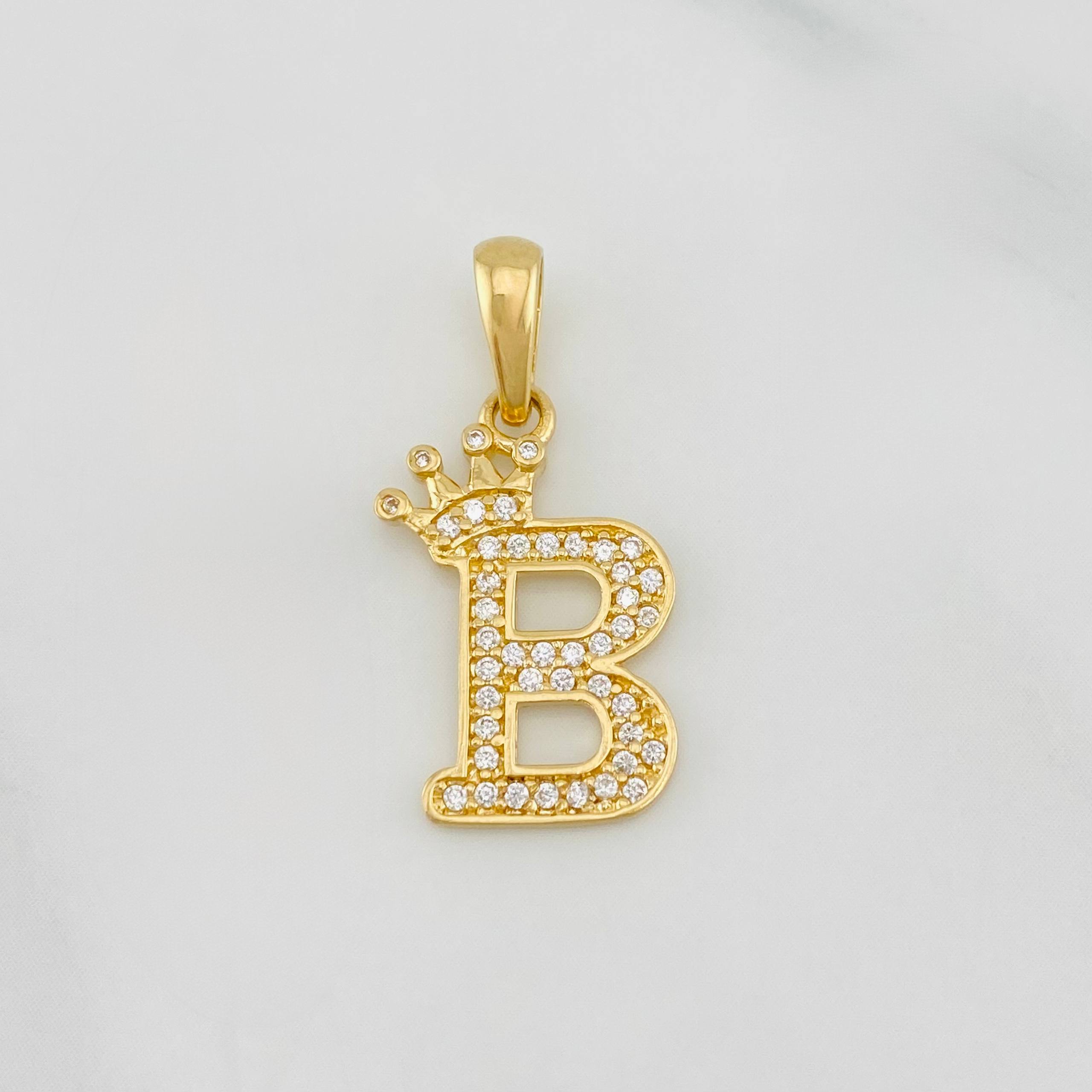 Dije Corona Letra B 1.55 g / 1 in Oro Amarillo 18K