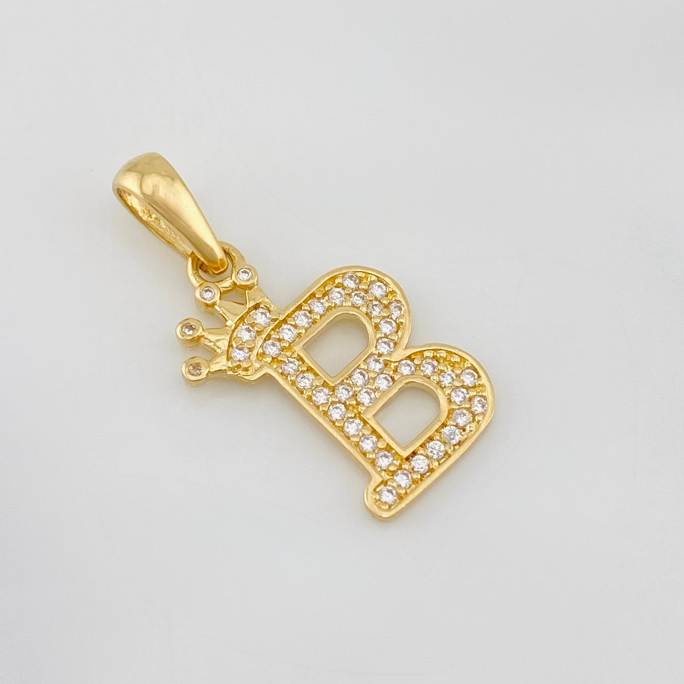Dije Corona Letra B 1.55 g / 1 in Oro Amarillo 18K