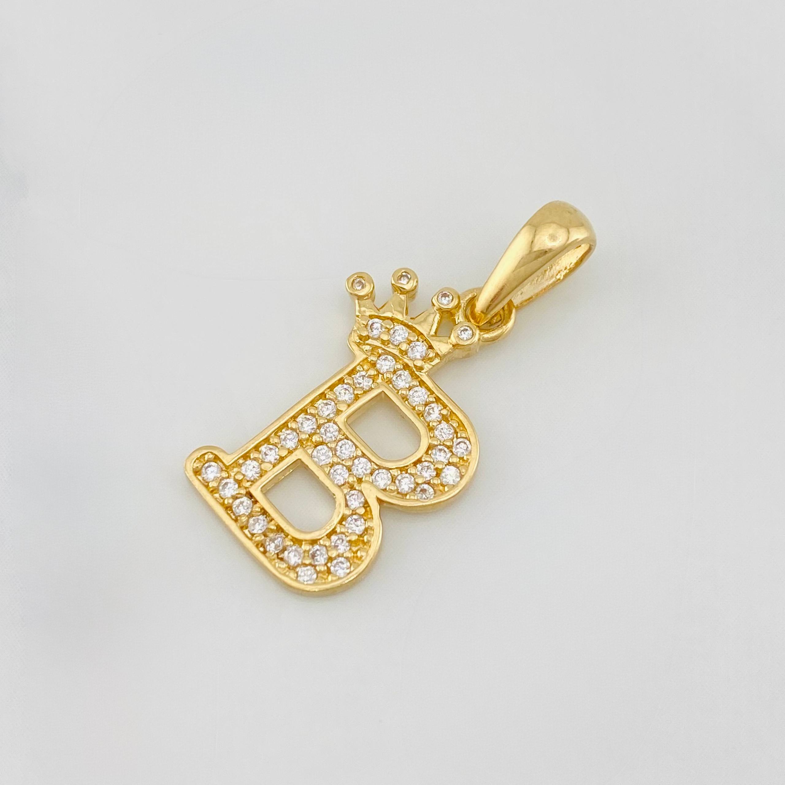 Dije Corona Letra B 1.55 g / 1 in Oro Amarillo 18K