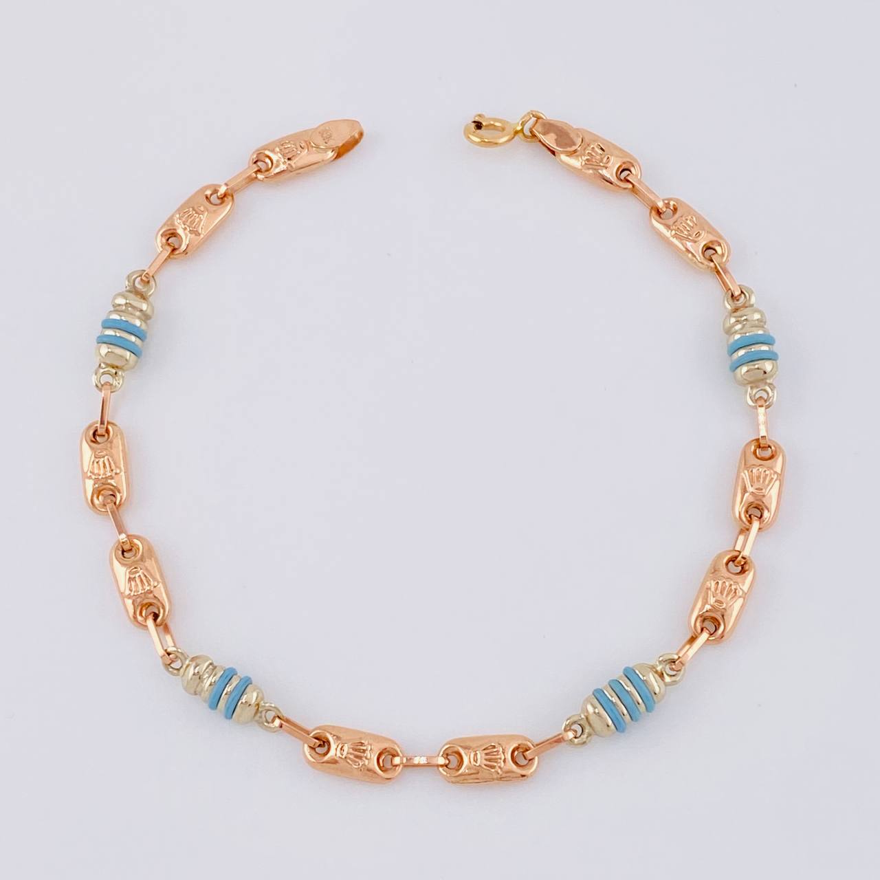 Rustic Bracelet Crown 3.45g / 7 1/2 in / 4.2mm Two-tone White Rose Gold 18K