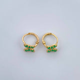 Candongas Mariposa Esmeraldas 1.6gr / 1/2 in / Oro Amarillo 18K %