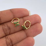 Candongas Mariposa Esmeraldas 1.6gr / 1/2 in / Oro Amarillo 18K %