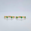 Candongas Trebol Mini Esmeraldas Diamantes 1.85gr / 3/4 in / Oro Amarillo 18K %