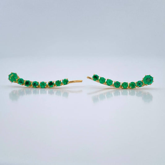 Topos Destello Esmeraldas 2.15gr / 3.7mm Oro Amarillo 18K %