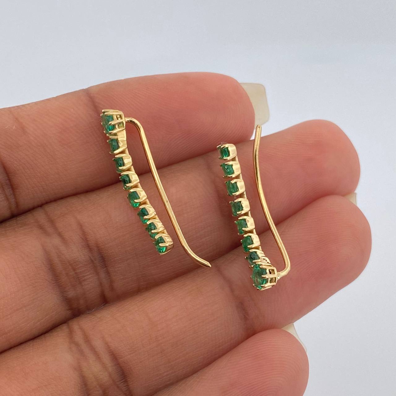 Topos Destello Esmeraldas 2.2gr / 3.7mm Oro Amarillo 18K %