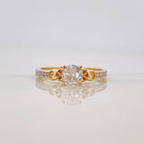 Anillo Solitario Churumbela 2.1 g / T6 1/2 Dos Oros Amarillo Blanco 18K