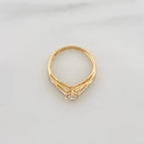 Solitaire Ring Bridge 2.35 g / T6 1/2 Two Yellow White Gold 18K