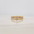 Solitaire Ring Bridge 2.35 g / T6 1/2 Two Yellow White Gold 18K