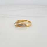 Solitaire Ring Bridge 2.35 g / T6 1/2 Two Yellow White Gold 18K