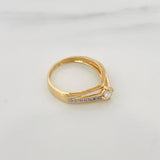 Solitaire Ring Bridge 2.35 g / T6 1/2 Two Yellow White Gold 18K