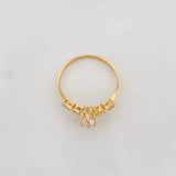 Anillo Solitario Quinteto 1.8 g / T7 Oro Amarillo 18K