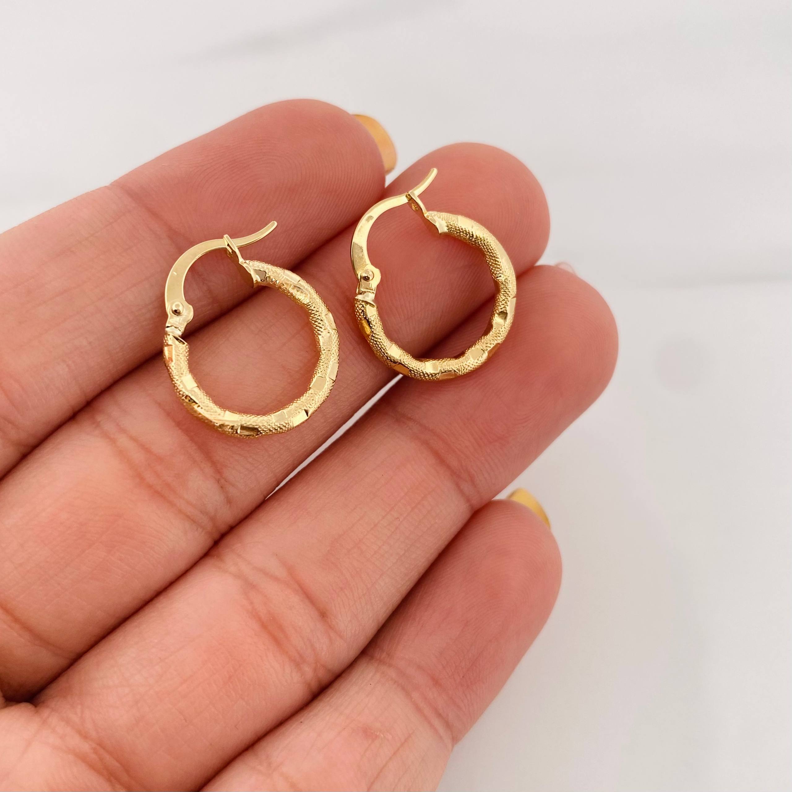 Candongas Kataleya 1.3 g / 3/4 in Oro Amarillo 18K