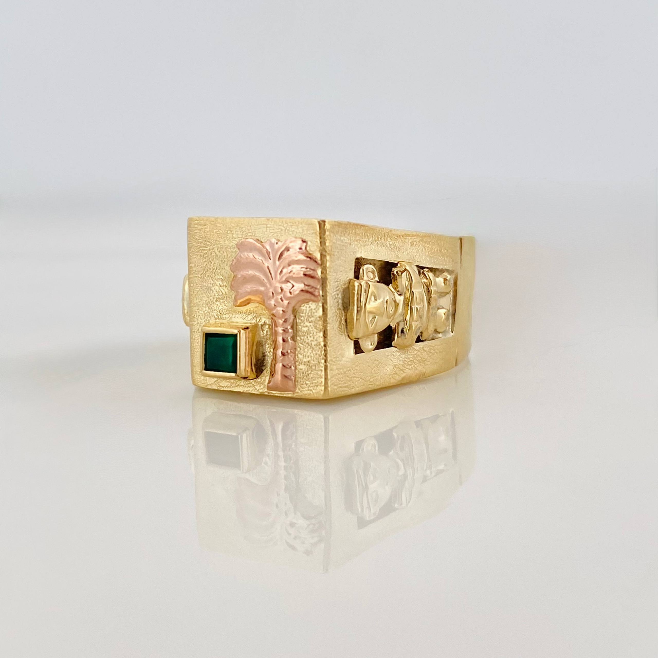 Anillo Palmera 4.15 g / T9 1/2 Dos Oros Amarillo Rosa 18K
