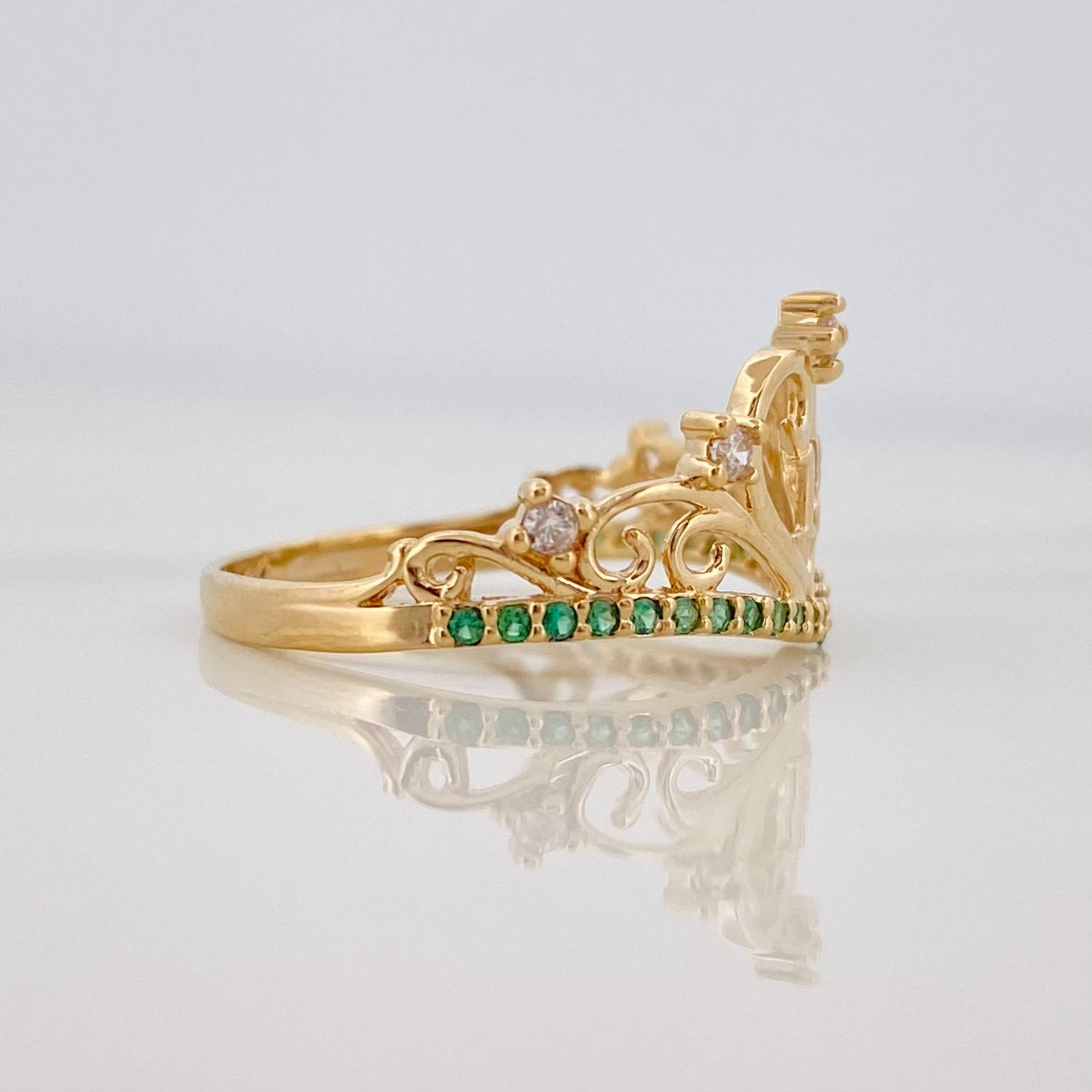 Anillo 15S Corazon 2.1 g / T5 3/4 Dos Oros Amarillo Blanco 18K