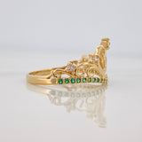 Anillo 15S Corazon 2.1 g / T5 3/4 Dos Oros Amarillo Blanco 18K