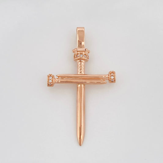Dije Cruz 3.7 g / 1 3/4 in Oro Rosa 18K