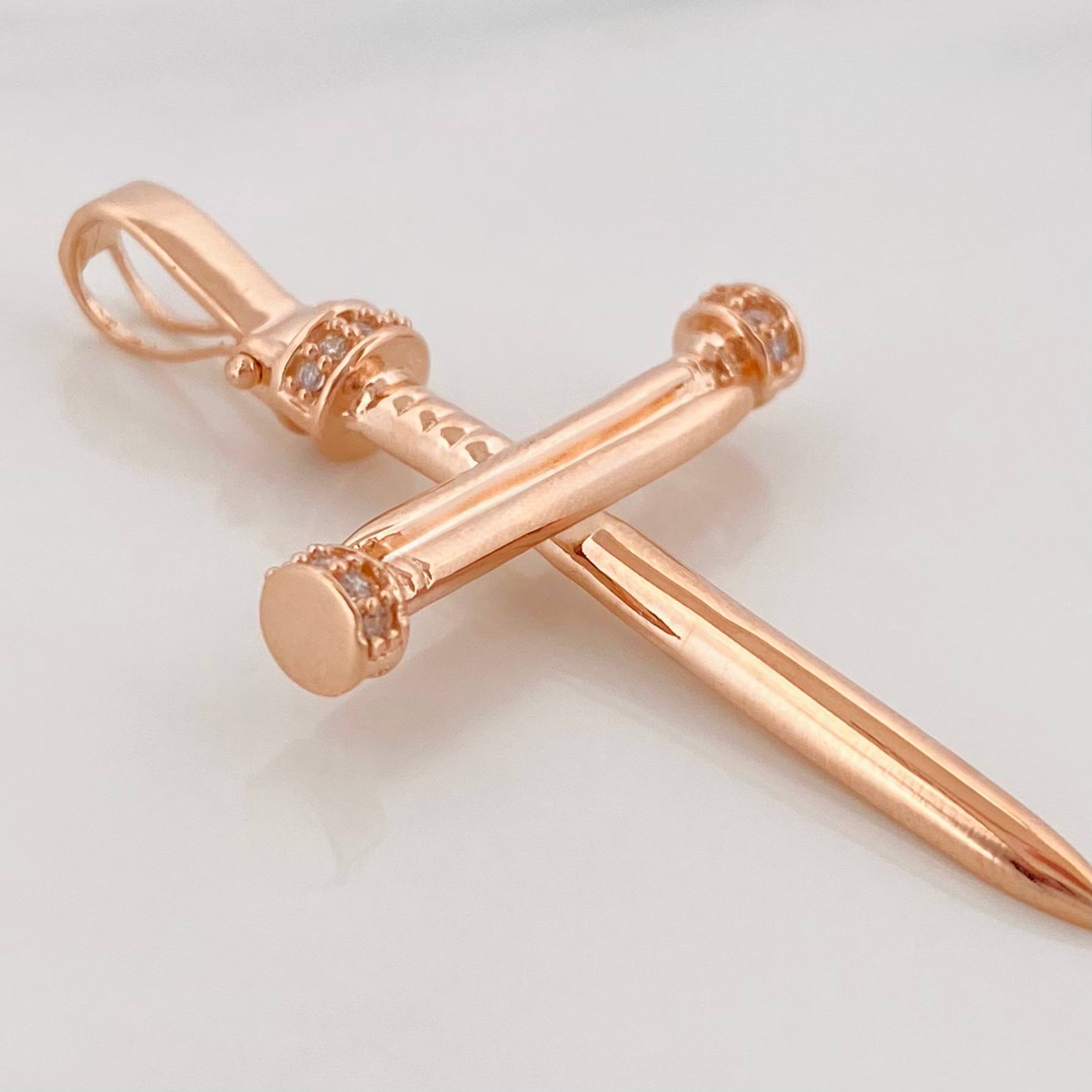 Pendant Cross 3.7 g / 1 3/4 in 18K Rose Gold