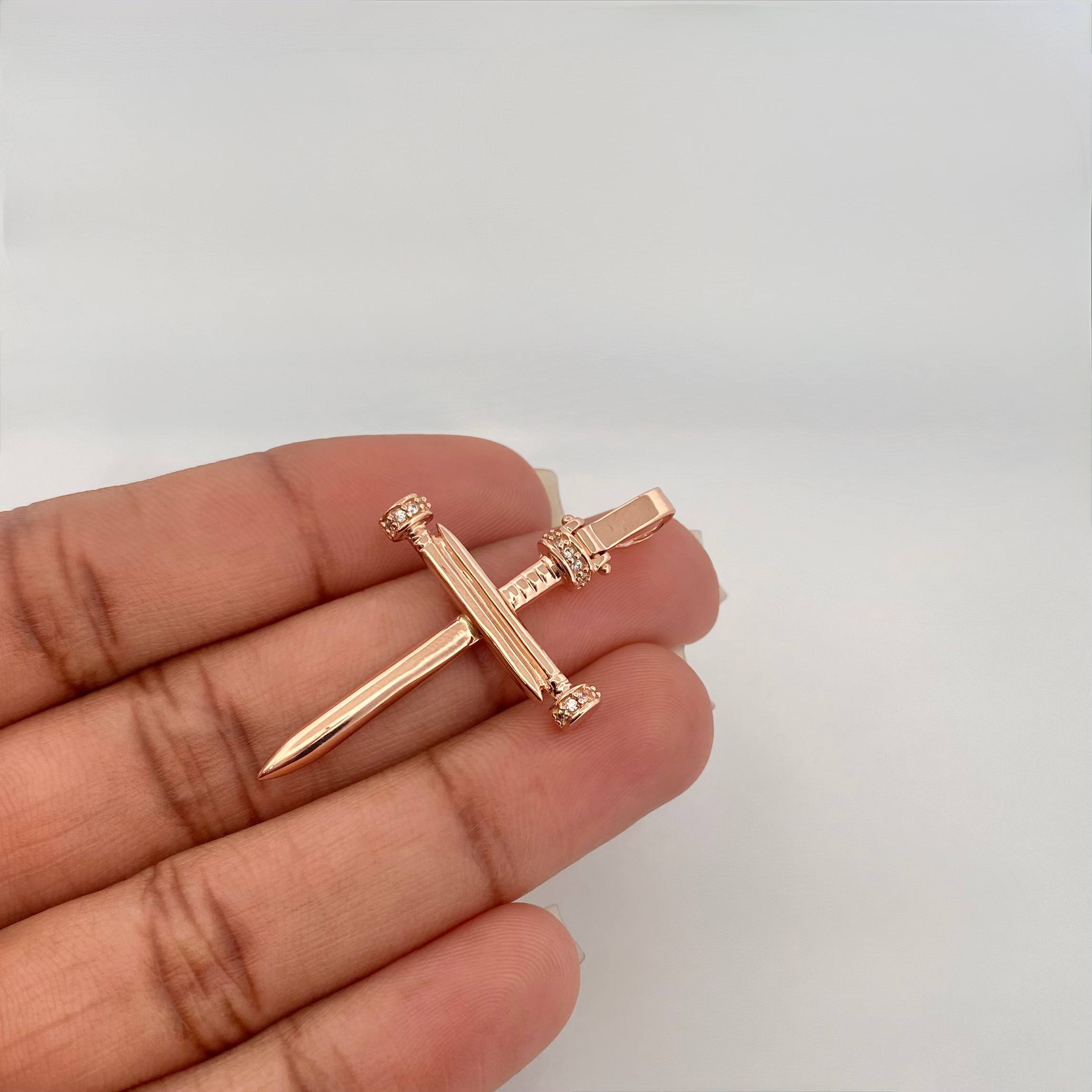 Pendant Cross 3.7 g / 1 3/4 in 18K Rose Gold