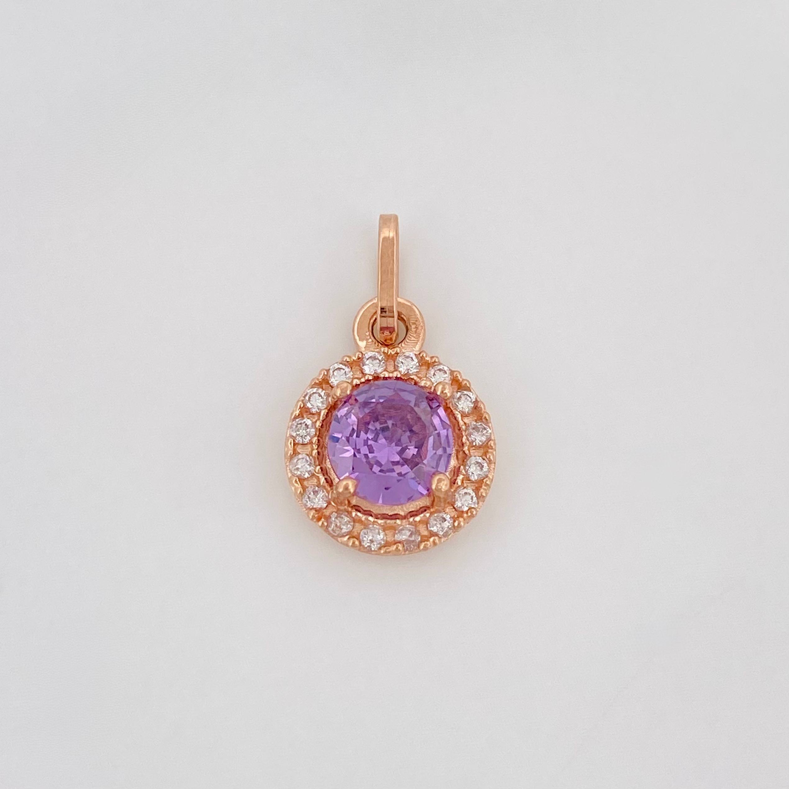 Dije Halo Redondo 1.7 g / 3/4 in Oro Rosa 18K