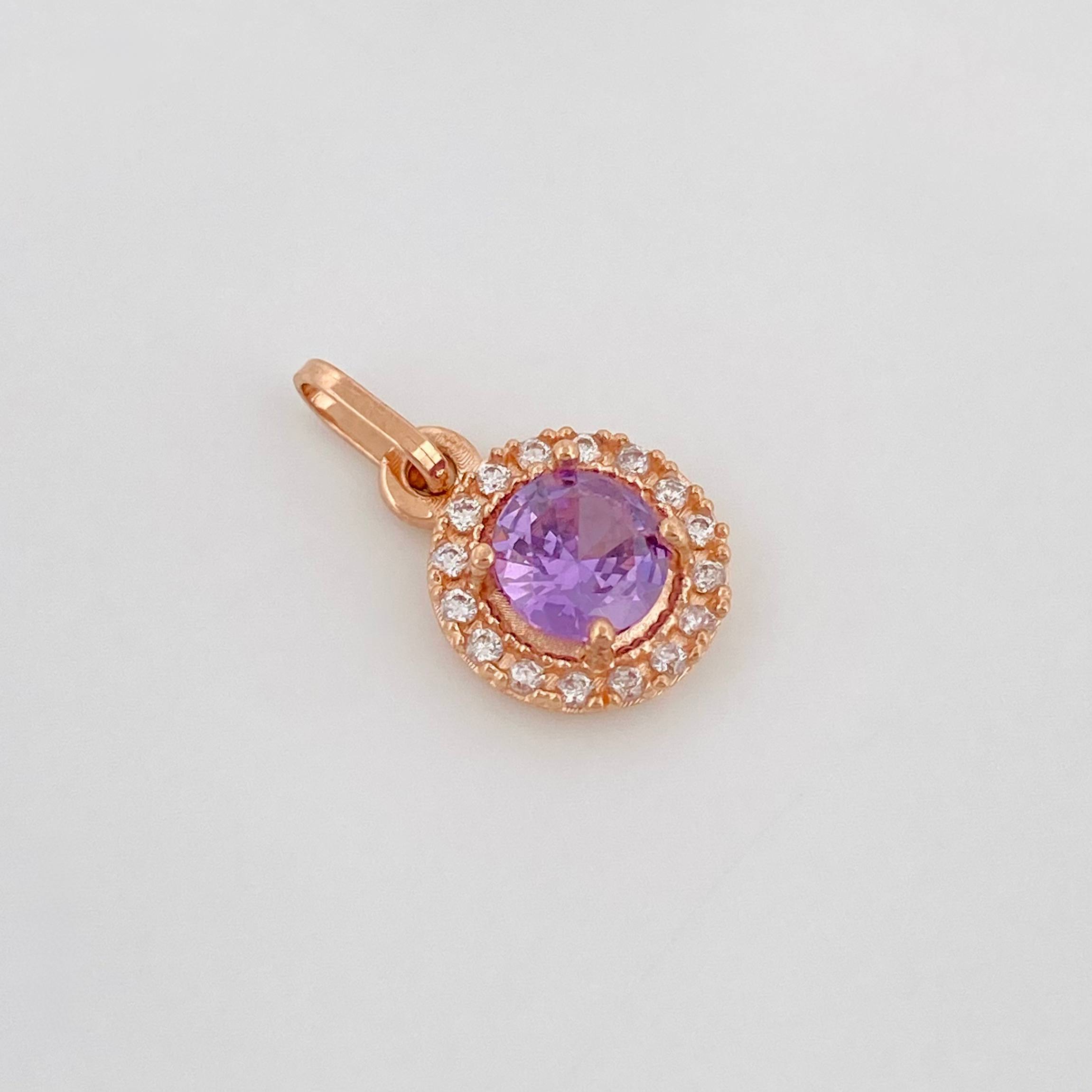 Dije Halo Redondo 1.7 g / 3/4 in Oro Rosa 18K