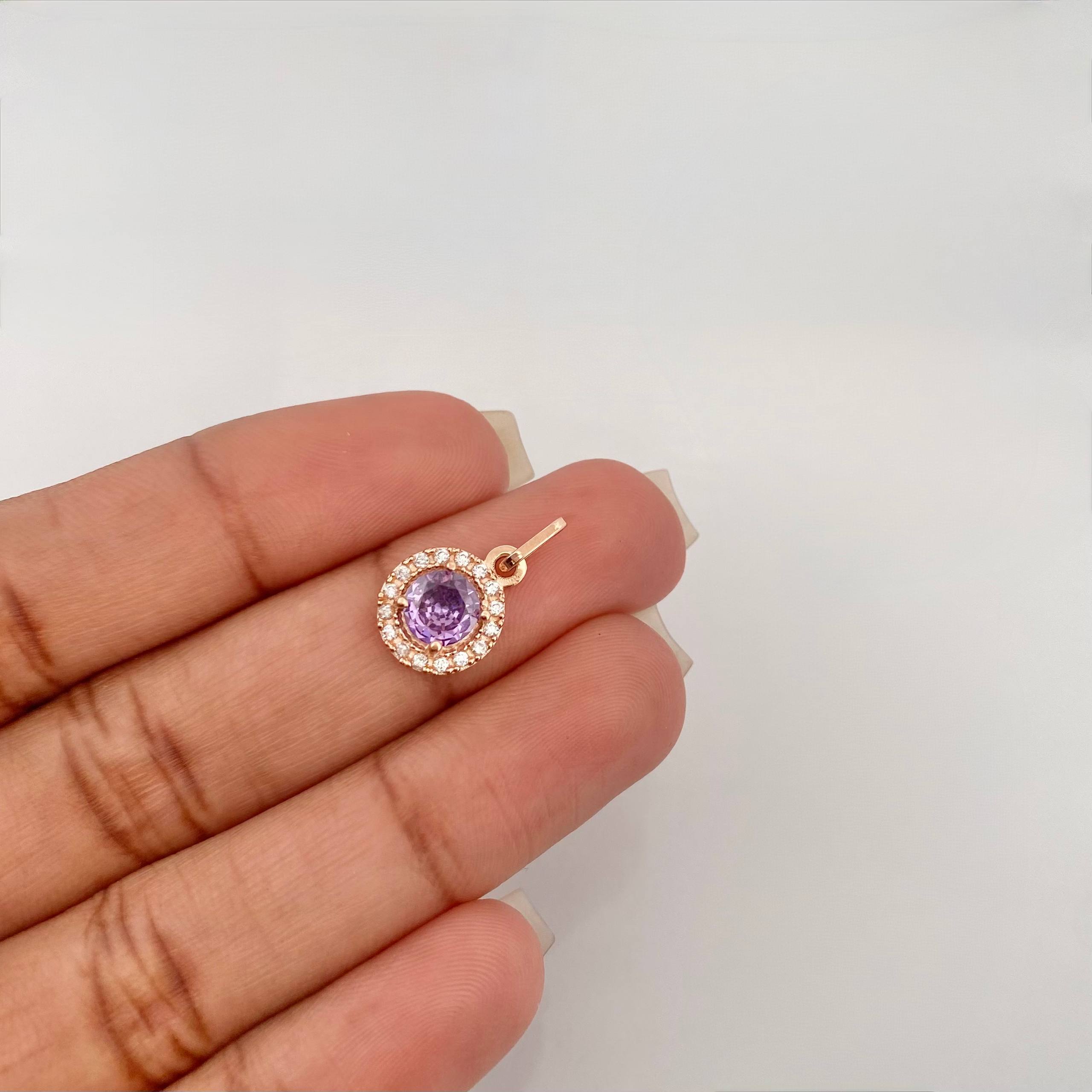 Dije Halo Redondo 1.7 g / 3/4 in Oro Rosa 18K