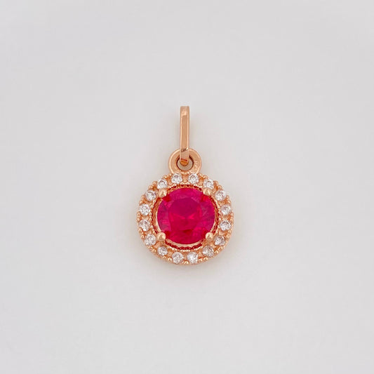Dije Halo Redondo 1.6 g / 3/4 in Oro Rosa 18K