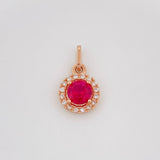 Dije Halo Redondo 1.55 g / 3/4 in Oro Rosa 18K