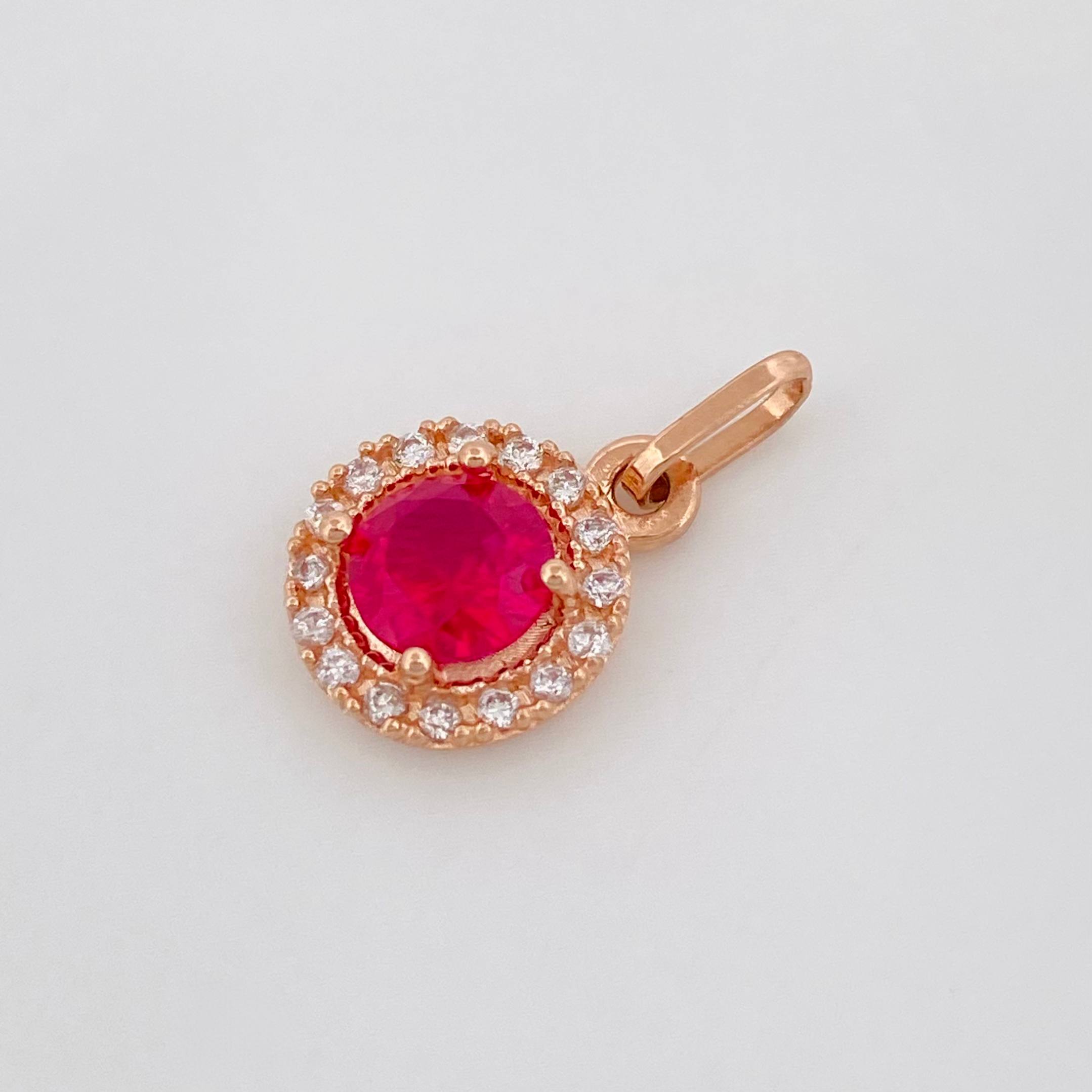 Dije Halo Redondo 1.6 g / 3/4 in Oro Rosa 18K