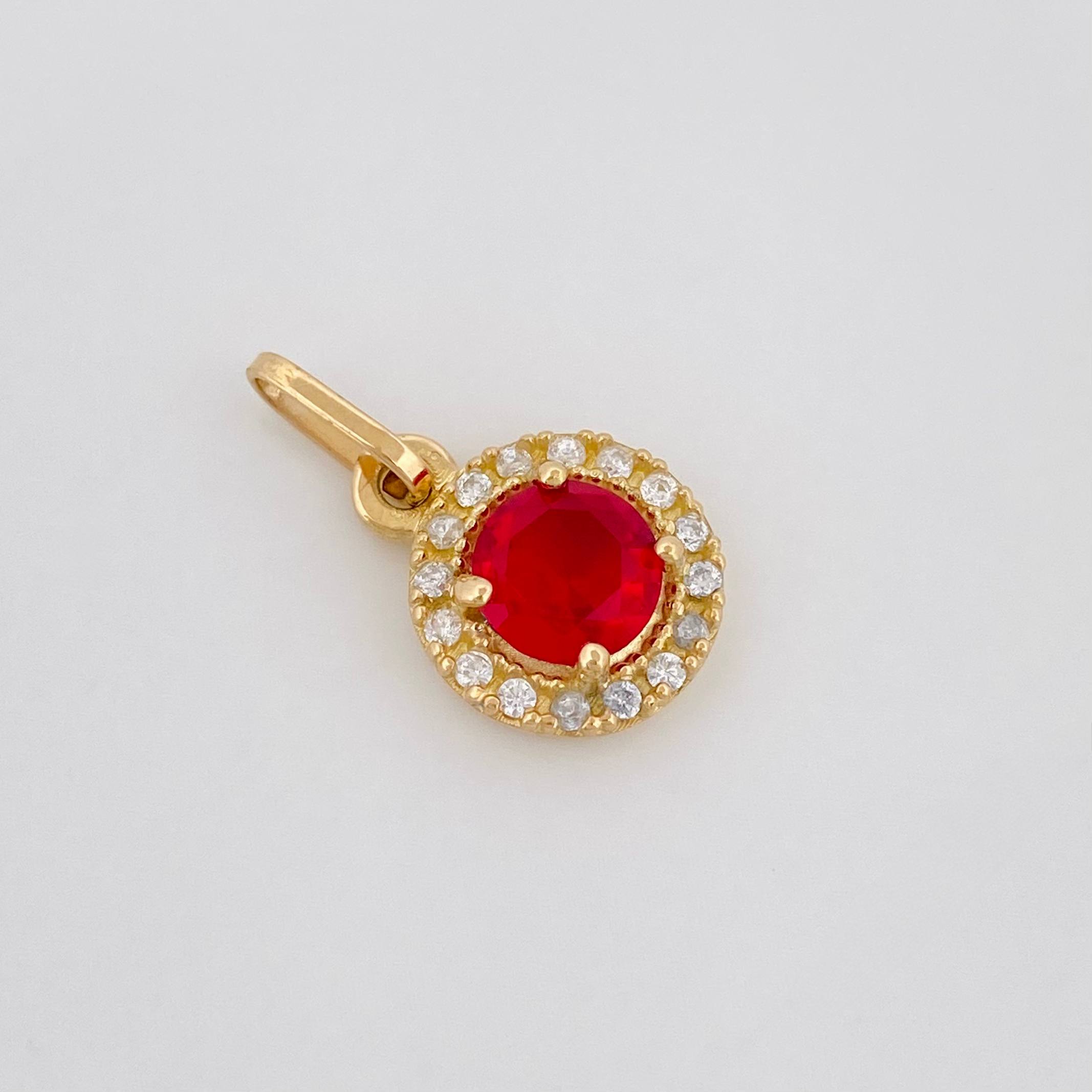 Dije Halo Redondo 1.6 g / 3/4 in Oro Amarillo 18K