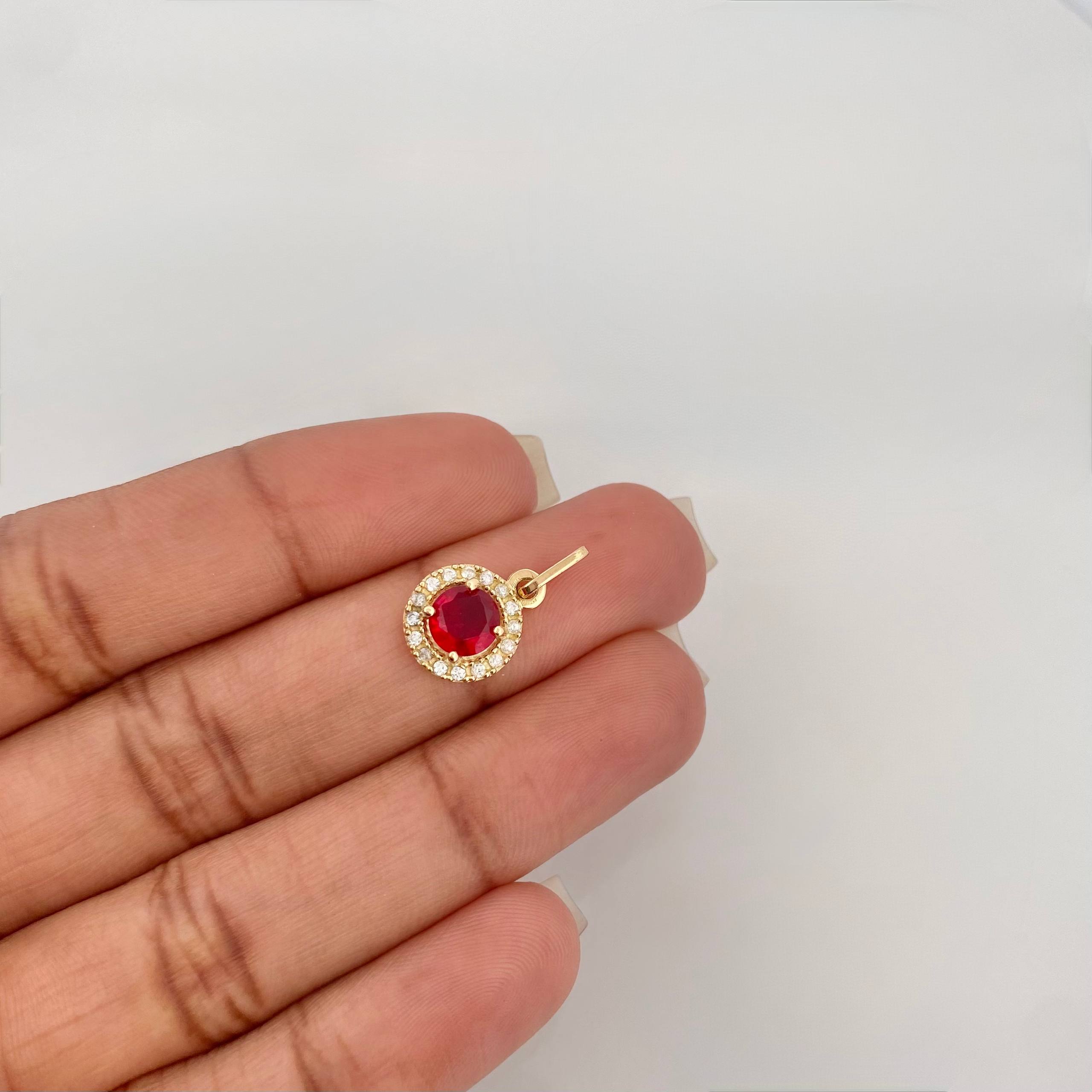 Dije Halo Redondo 1.5 g / 3/4 in Oro Amarillo 18K