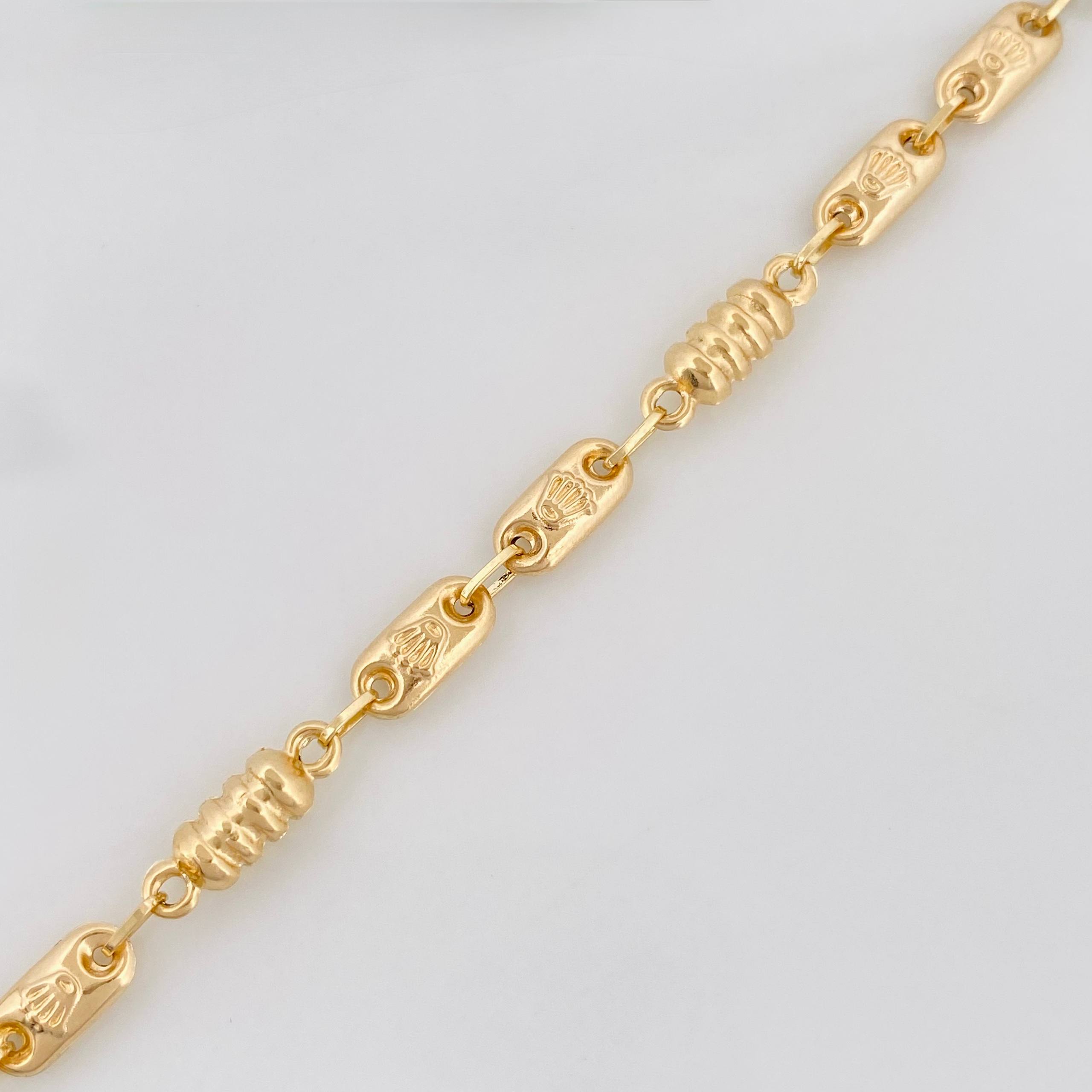 Bracelet Rustic Crown 3.4 g / 7 in / 4 mm Yellow Gold 18K