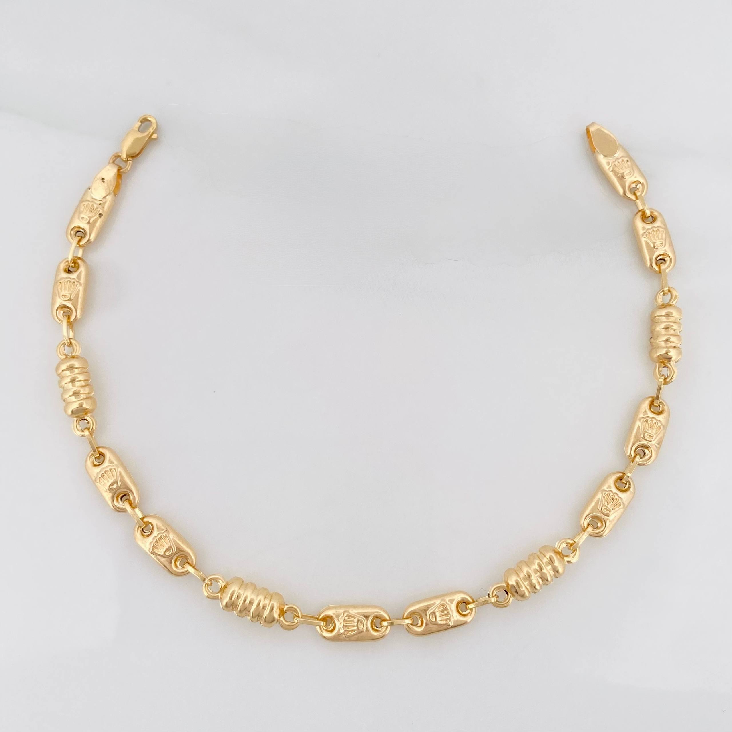 Bracelet Rustic Crown 3.3 g / 7 in / 4 mm Yellow Gold 18K