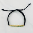 Pulsera Tejida Negro Tennis Oro Amarillo 18K